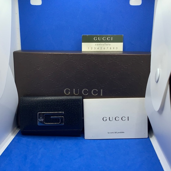 Gucci vintage black leather key holder wallet - Picture 1 of 9